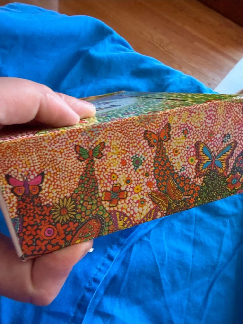 Vintage 'My School Things' Decorative Trinket Box - Colorful Floral Illustration
